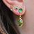 Green Tourmaline & Peridot Double Drop Earrings, Margoni, tomfoolery