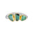 Irregular Green Tourmaline Three Stone Ring, Margoni, tomfoolery