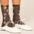 Black Tulips Floral Mesh Socks, Darner Socks, tomfoolery