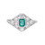 Platinum Art Echo Emerald & Diamond Ring, Preloved, tomfoolery 