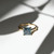Adelphi Square Cut Teal Sapphire & Diamond Ring, Art Echo - By tf, tomfoolery