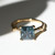 Adelphi Square Cut Teal Sapphire & Diamond Ring