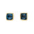 Mini Irregular Square Blue Topaz Studs, Margoni, tomfoolery