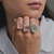 Morganite Princess Cut Double Talon Claw Ring, Palette - By tf, tomfoolery