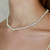 White Glass Bead Chain Necklace, Beatriz Palacios, tomfoolery