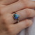 Irregular Triangular Boulder Opal Ring, OPAL, tomfoolery