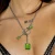 Gem Drop Toggle Necklace in Green Envy, Vesper Obscura, tomfoolery