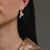 Abstract Ginkgo Leaf Silver & Gold Drop Earrings, Eva Stone, tomfoolery