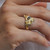 Abstract Ginkgo Leaf Black Diamond & Gold Ring, Eva Stone, tomfoolery