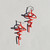 Mini Zig Drop Earrings in Fire Red, Samuel Coraux, tomfoolery