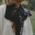 Wool & Silk Scarf Bandana Black, Maison Lecomte Flament, tomfoolery