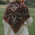 Wool & Silk Scarf Bandana Chocolate, Maison Lecomte Flament, tomfoolery