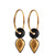Gold and Black Point Hoop Earrings