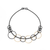 Black and gold plated silver beaded hoop necklace