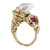 One Of A Kind '9ct Yellow Gold, Pearl & Ruby' Art Ring