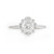 White Gold Round Diamond Fleur Ring
