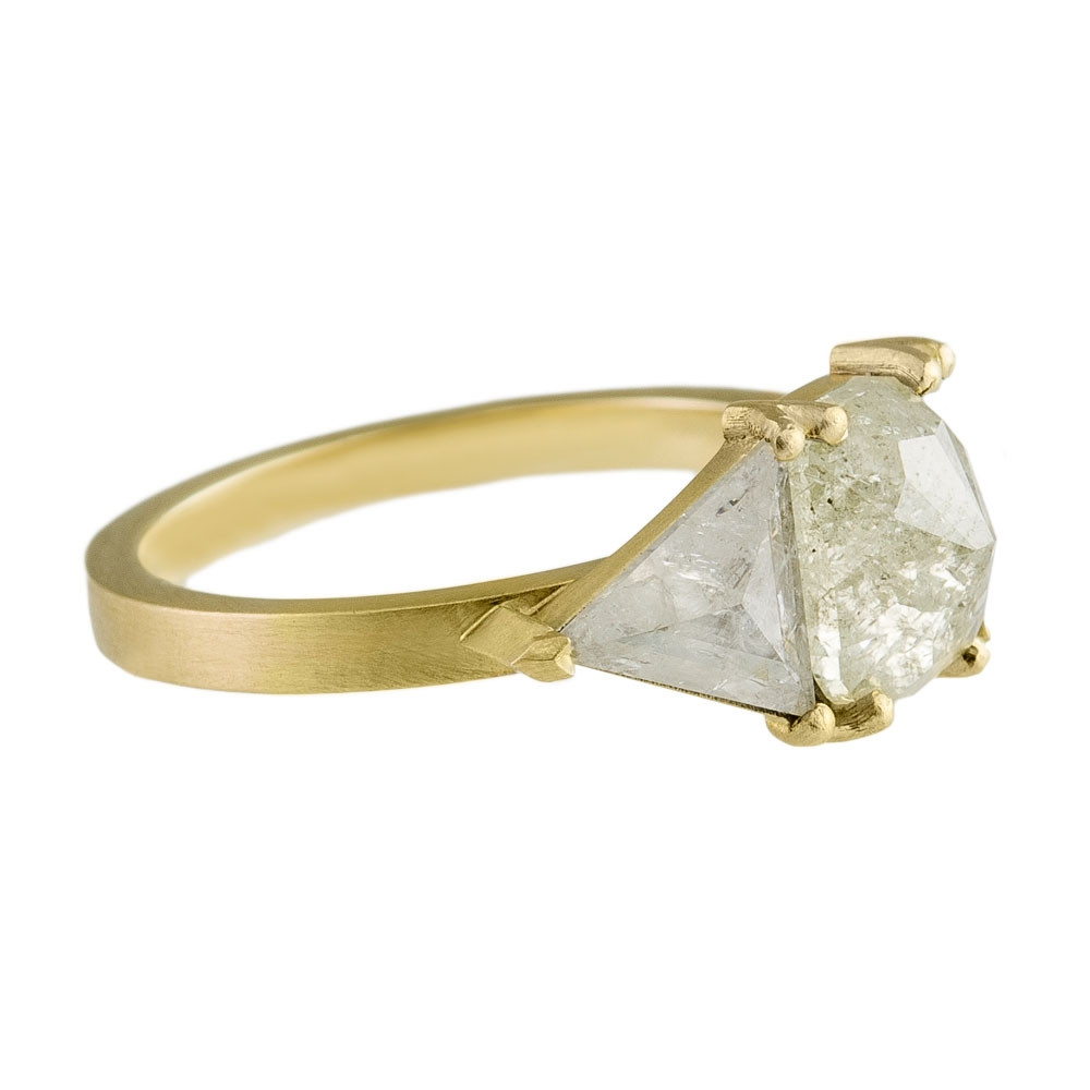 Muse by Tomfoolery, 18ct Yellow Gold Trio Rosecut Yellow Diamond Ring , Tomfoolery