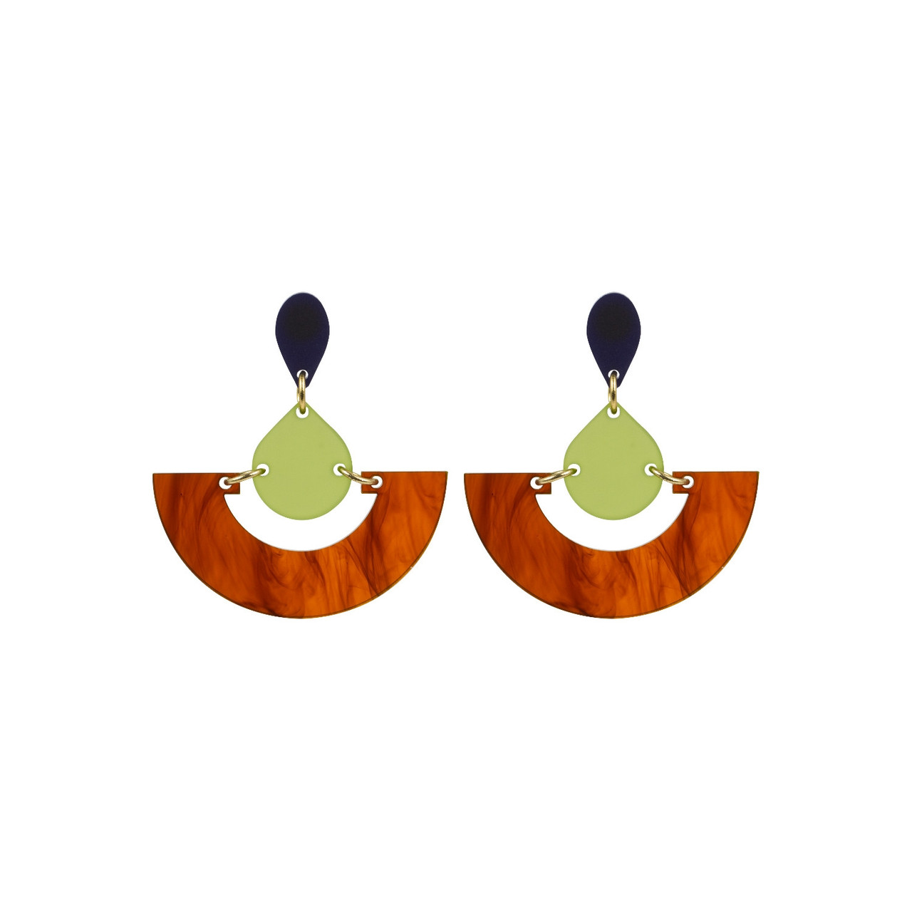 Toolally, Tortoisehell Fan Earrings, Tomfoolery