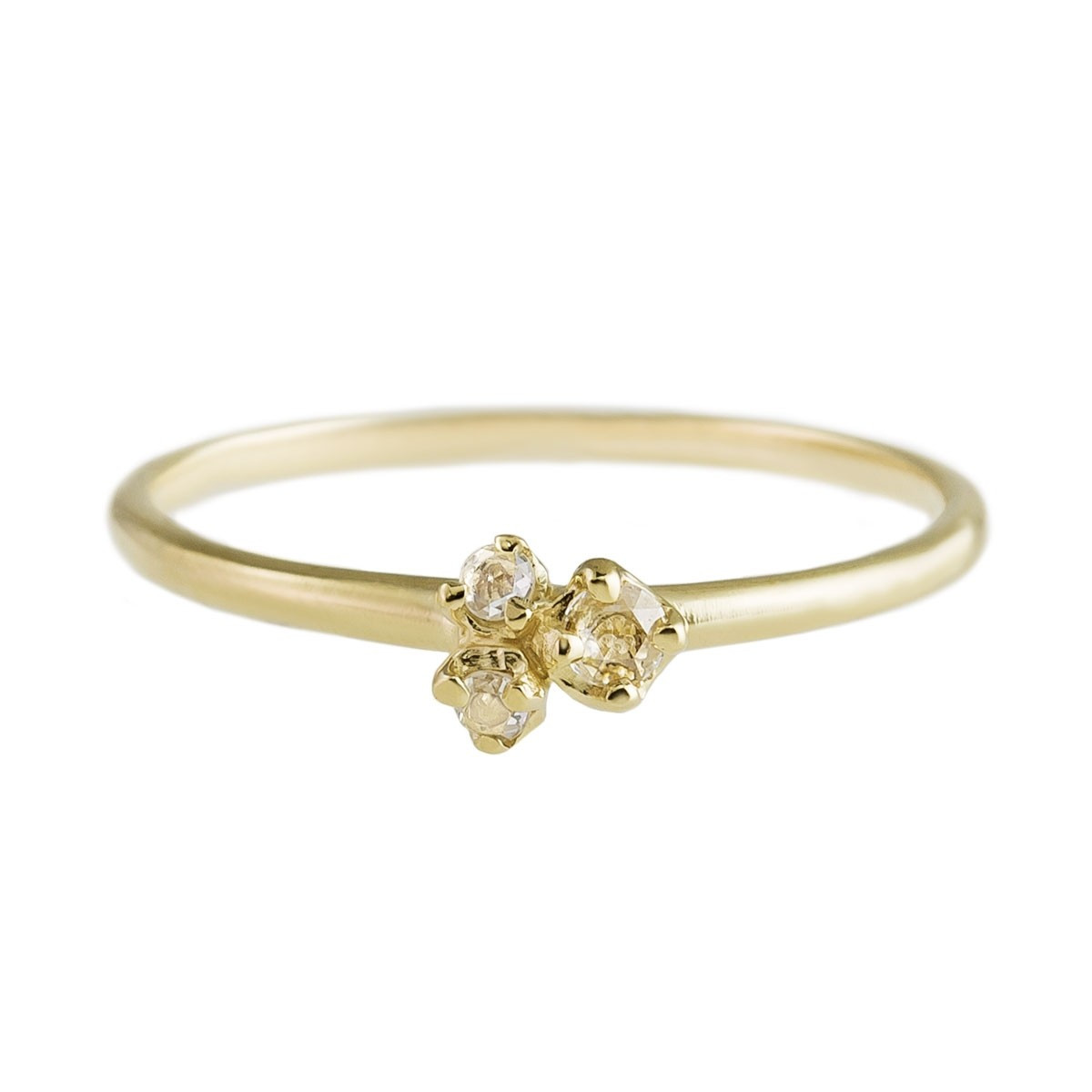 n+a New York, 14ct Yellow Gold Three Buds Ring, Tomfoolery