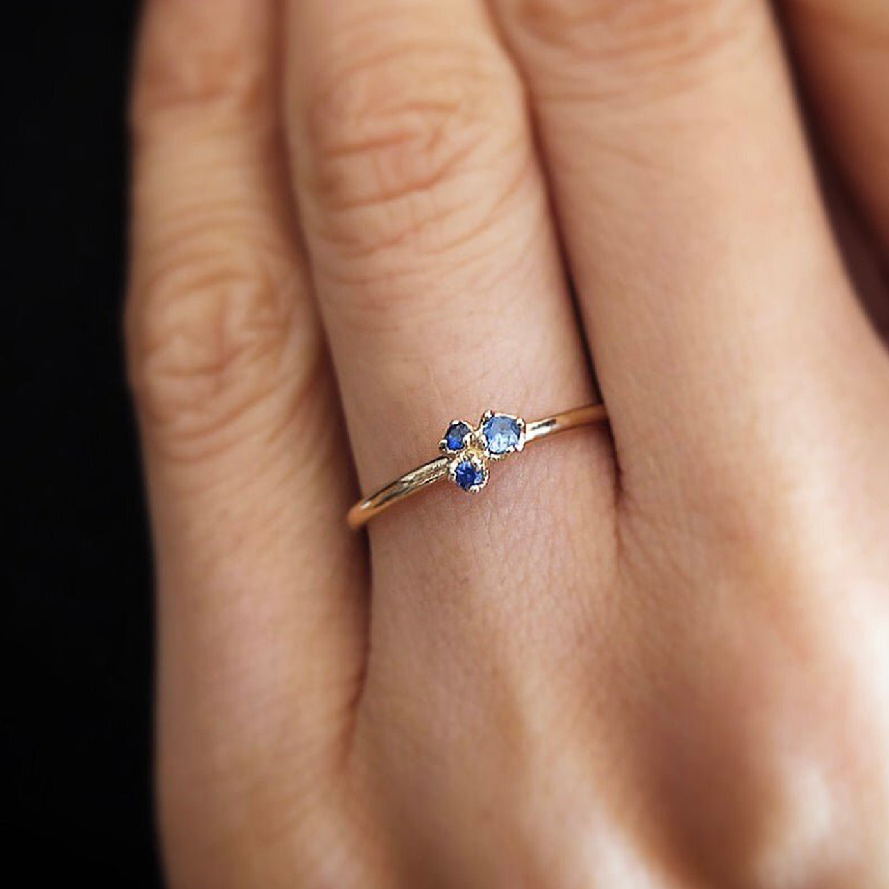 n+a New York, Blue Sapphire Three Buds Ring, Tomfoolery