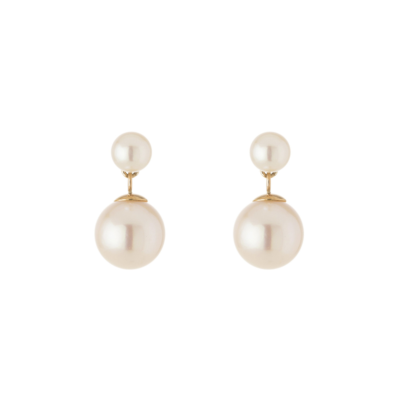 tf Pearls, 9ct Yellow Gold Pearl Drop Earrings, Tomfoolery