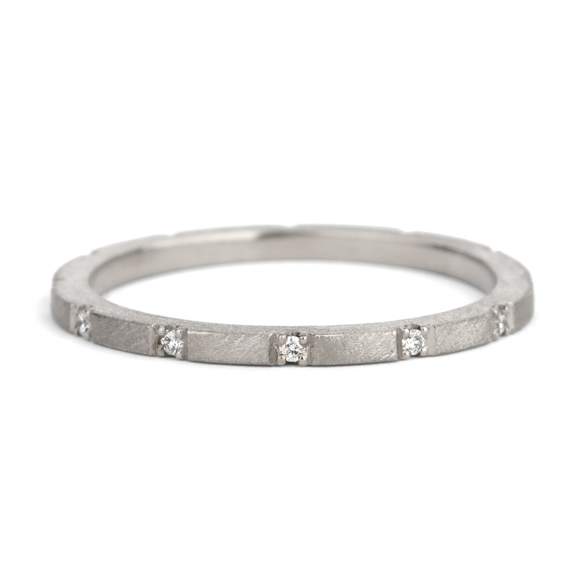 Shimell & Madden, Diamond & 18ct White Gold Textured Duodecimal Ring, Tomfoolery