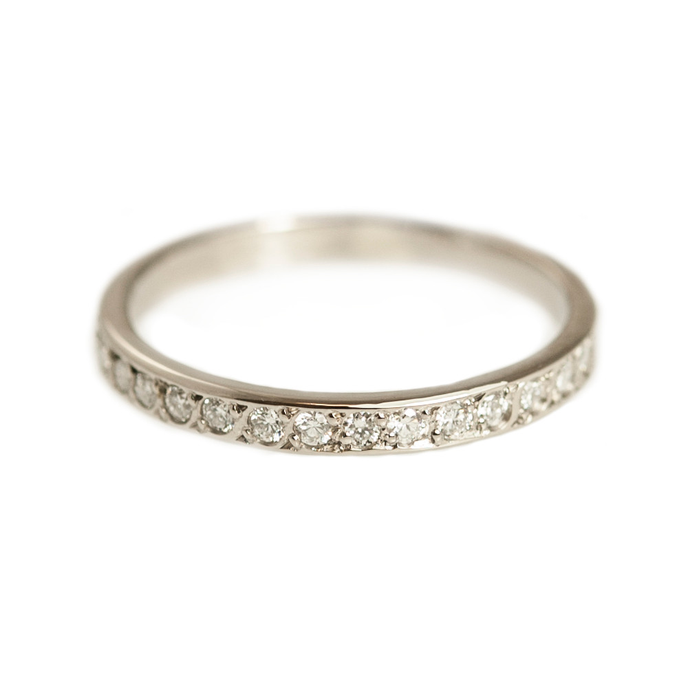 Tomfoolery; 18ct White Gold & Pave Diamond Half Eternity Ring, Shimara Carlow