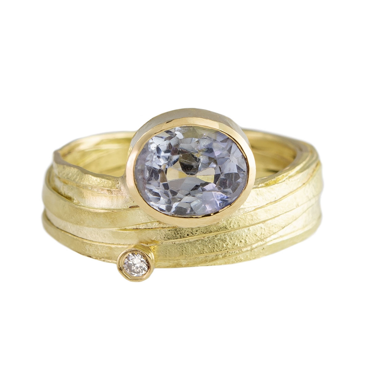 Tomfoolery; 18ct Yellow Gold Sapphire and Diamond Wrap Ring, Shimara Carlow