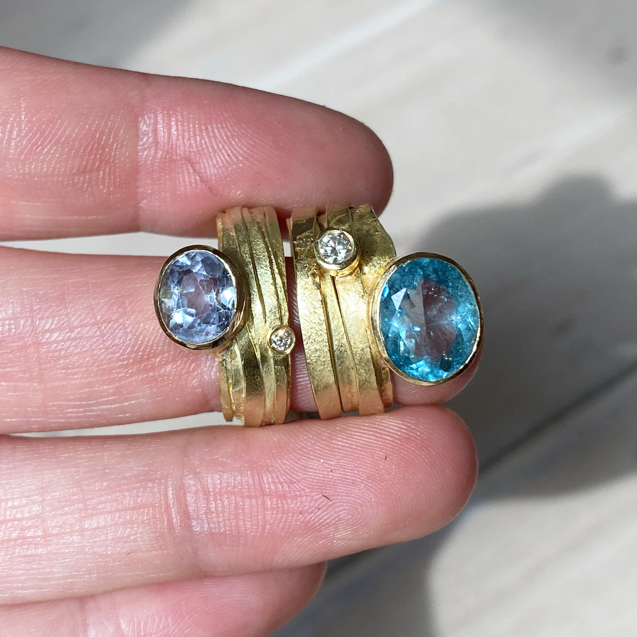 Tomfoolery; 18ct Yellow Gold Sapphire and Diamond Wrap Ring, Shimara Carlow