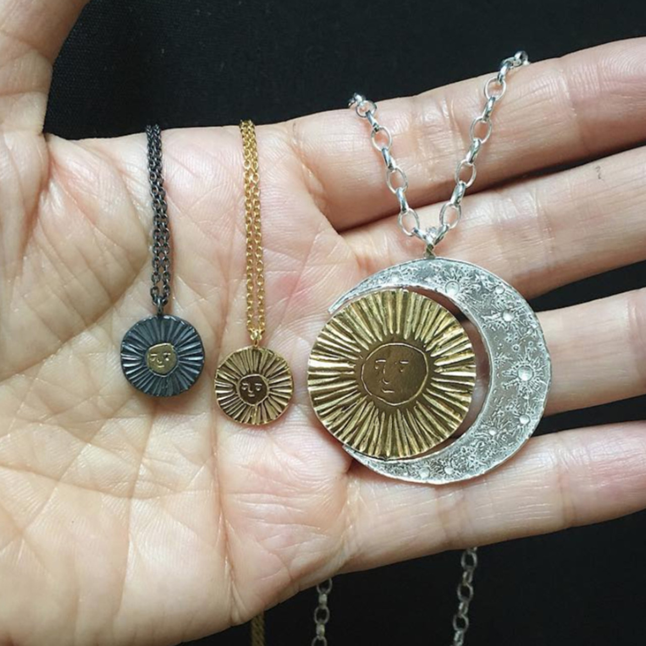 Sun disc necklace small by Momocreatura. Shop momocreatura at tomfoolery london.