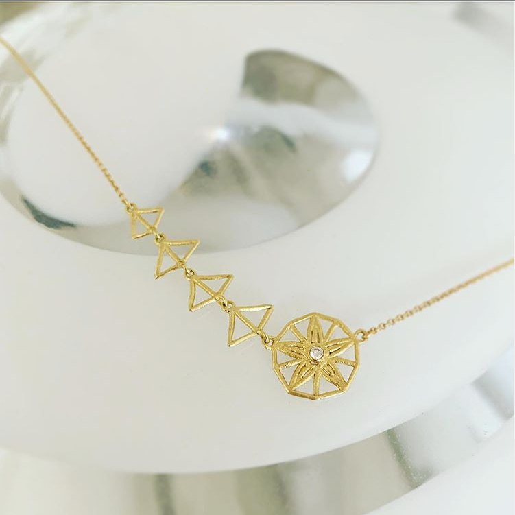 tomfoolery: Claire Macfarlane Asymmetric Diamond Shooting Star Necklace