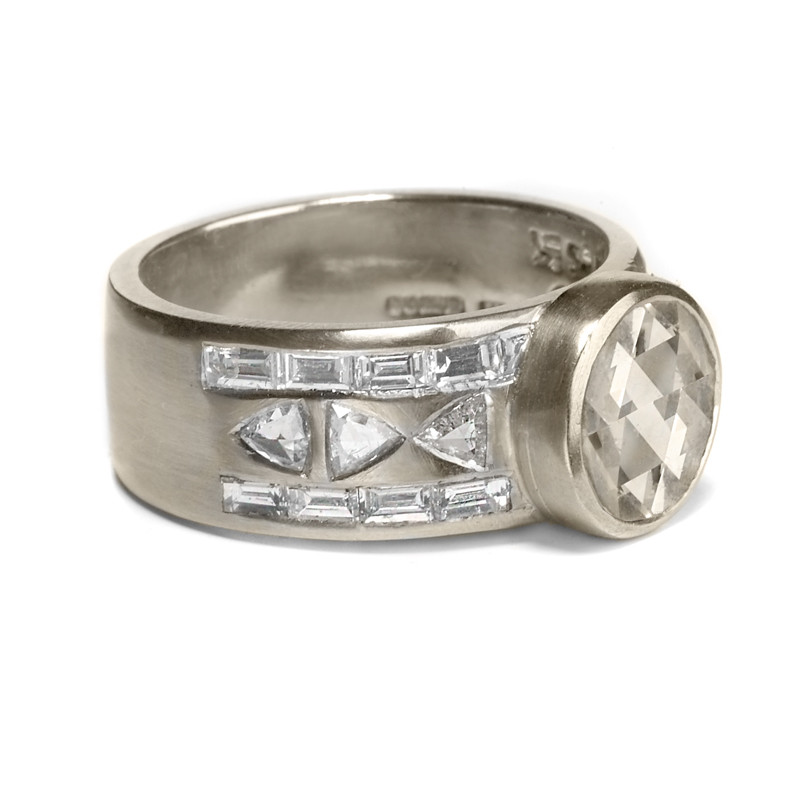 Muse by tomfoolery, 18ct White Gold Aztec Diamond Ring, tomfoolery