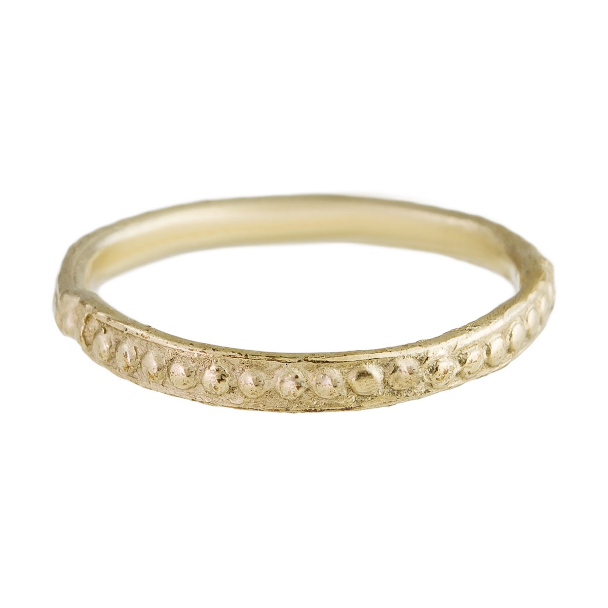 Monica Lara, 14ct Yellow Gold Single Dot Texture Wedding Band, Tomfoolery