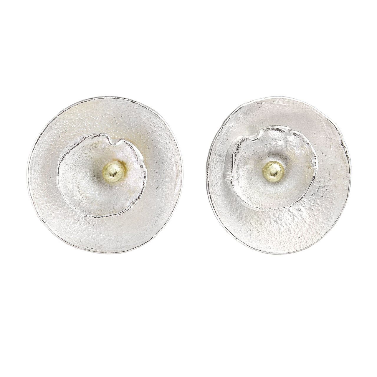 Tomfoolery; Silver and 18ct Yellow Gold Double Daisy Studs, Shimara Carlow