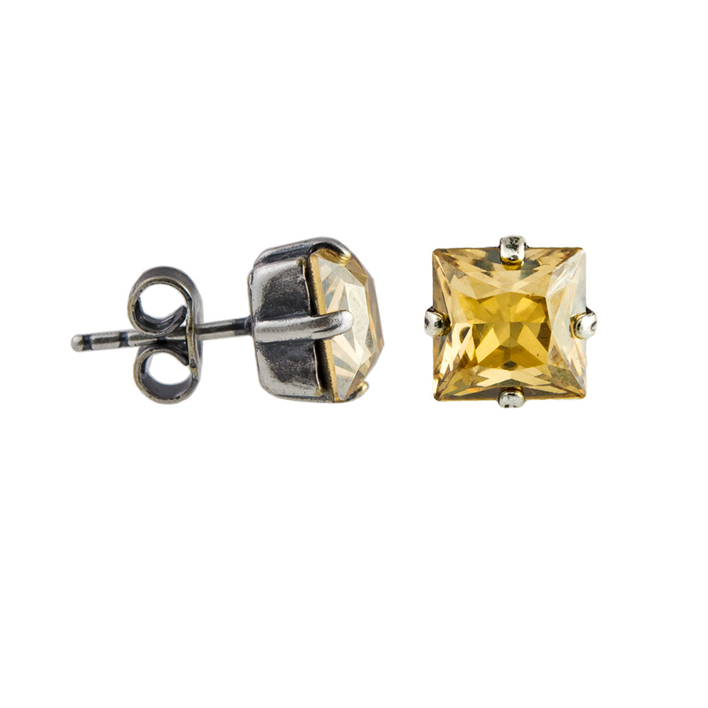 tomfoolery Square Crystal Stud Earrings