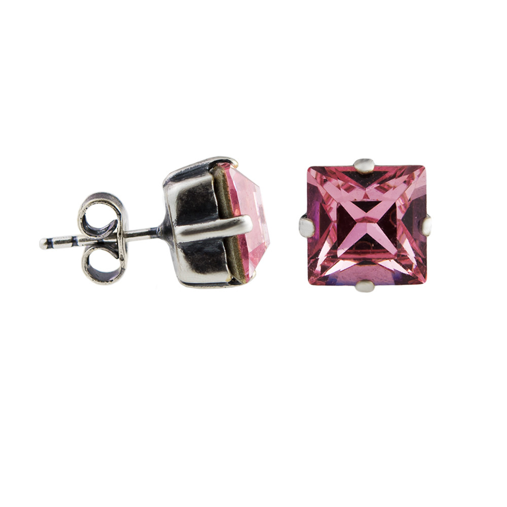 tomfoolery Square Crystal Stud Earrings