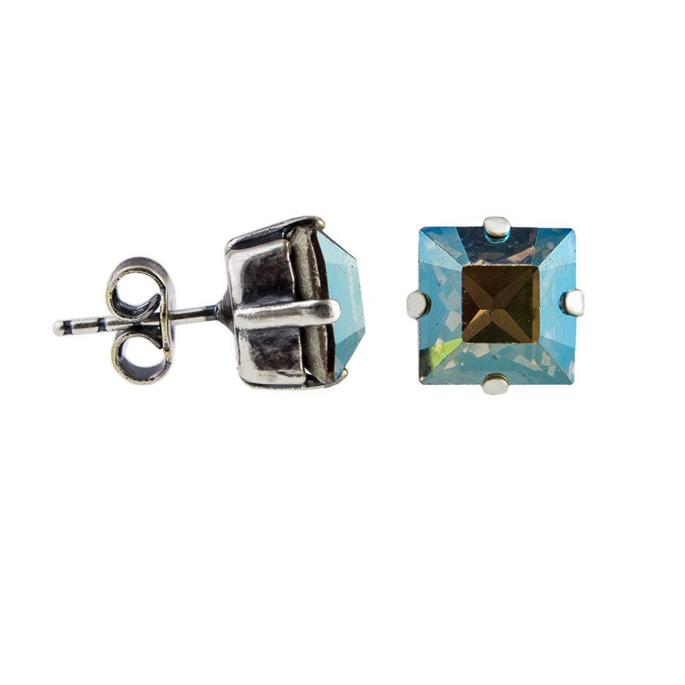 tomfoolery Square Crystal Stud Earrings