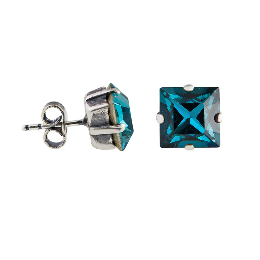 tomfoolery Square Crystal Stud Earrings