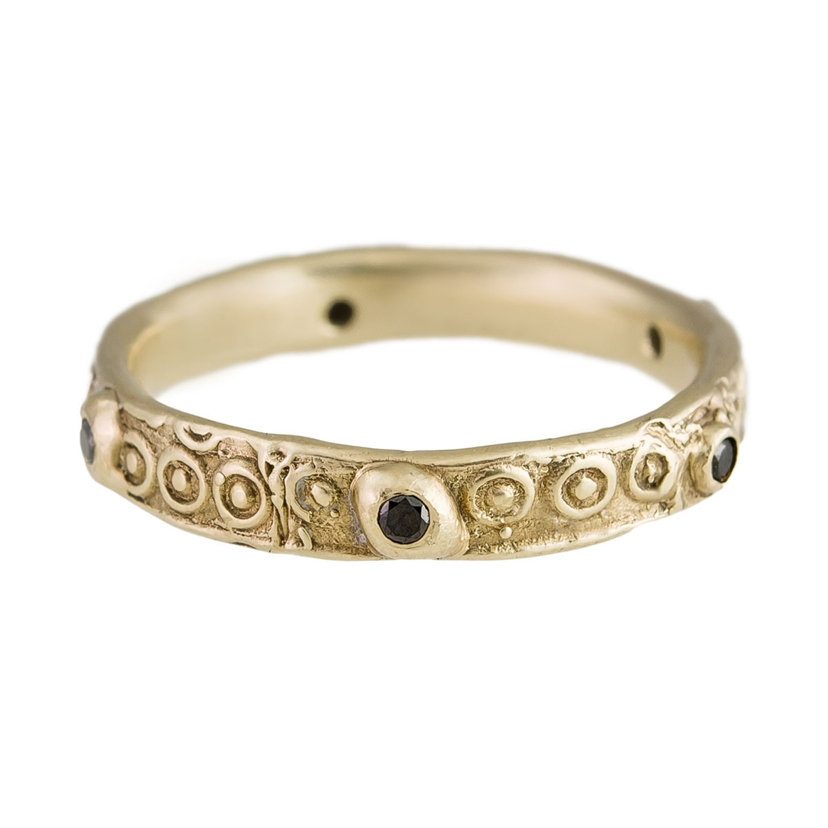 Monica Lara, Black Diamond & 14ct Yellow Gold Eternity Ring, Tomfoolery