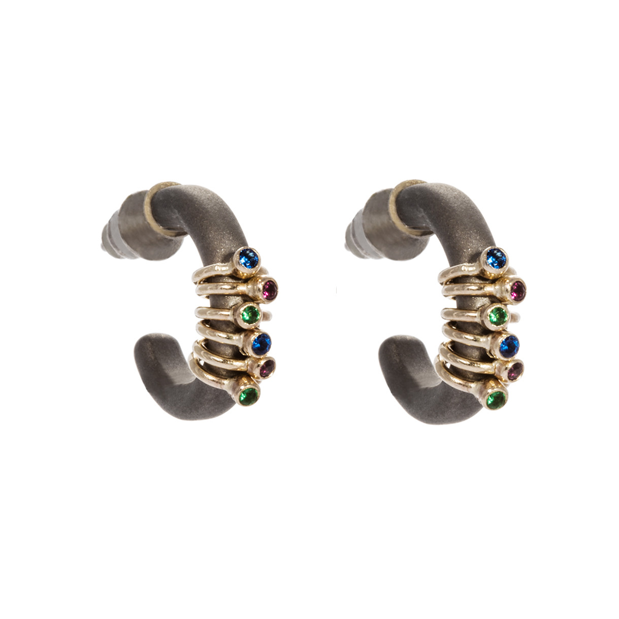 Jacek Byczewski, Steel and 9ct Gold Hoop Earring, Tomfoolery