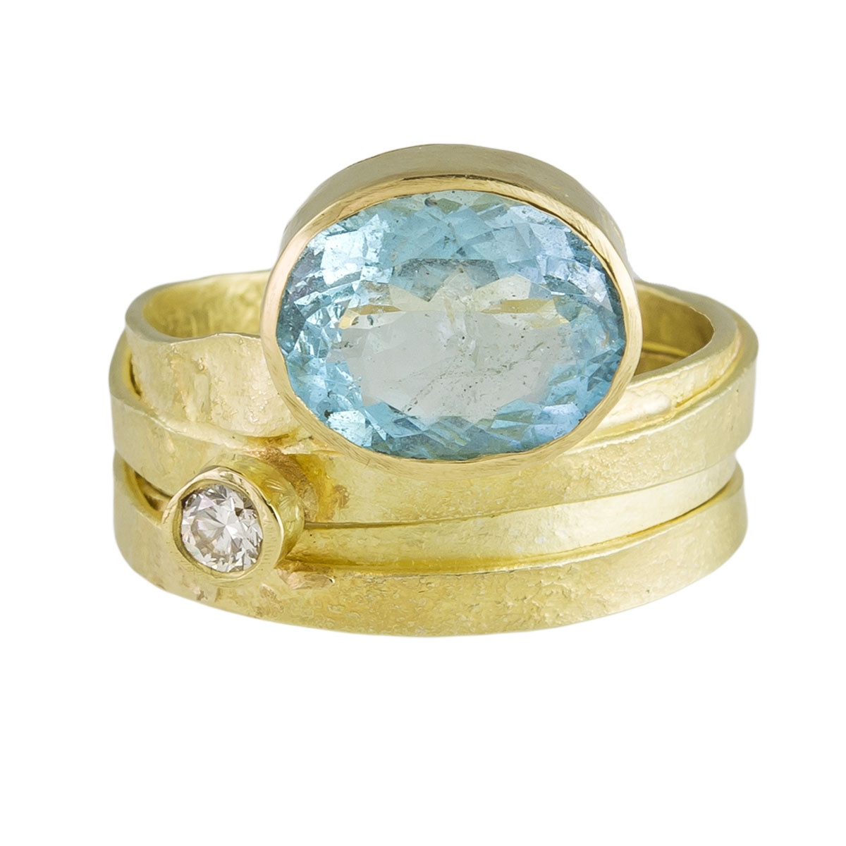 Tomfoolery; One of a Kind 'Aquamarine & Diamond' Art Ring, Shimara Carlow