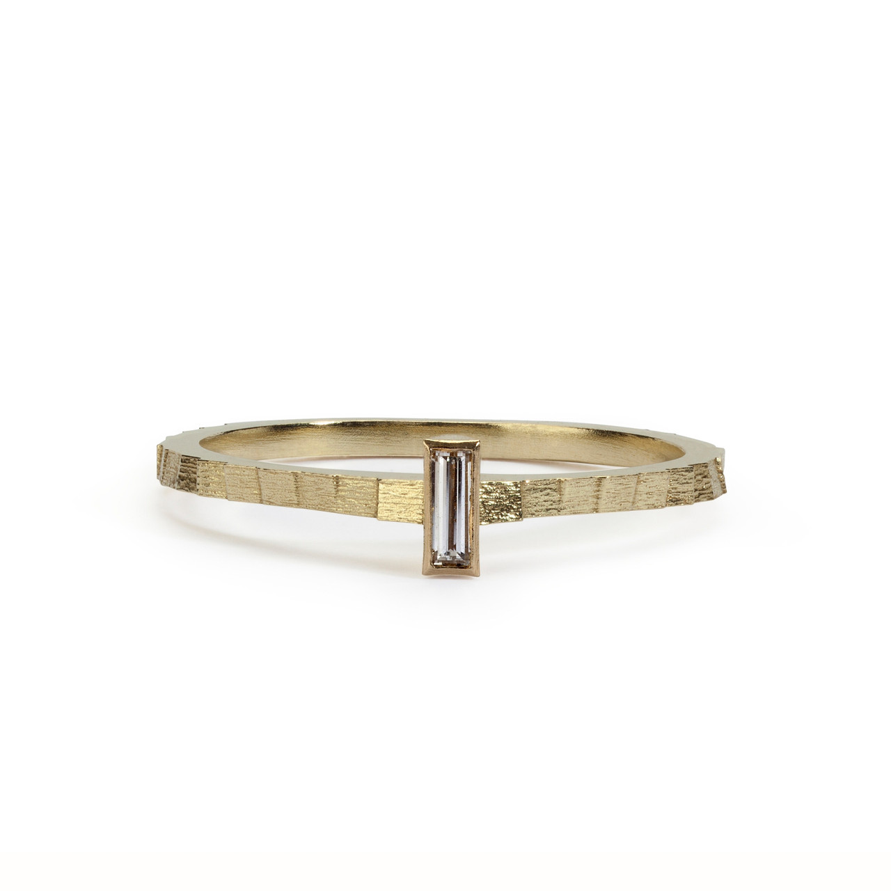 Stratus Band With Baguette Cut Diamond In 18ct Yellow Gold, Jo Hayes Ward, Tomfoolery