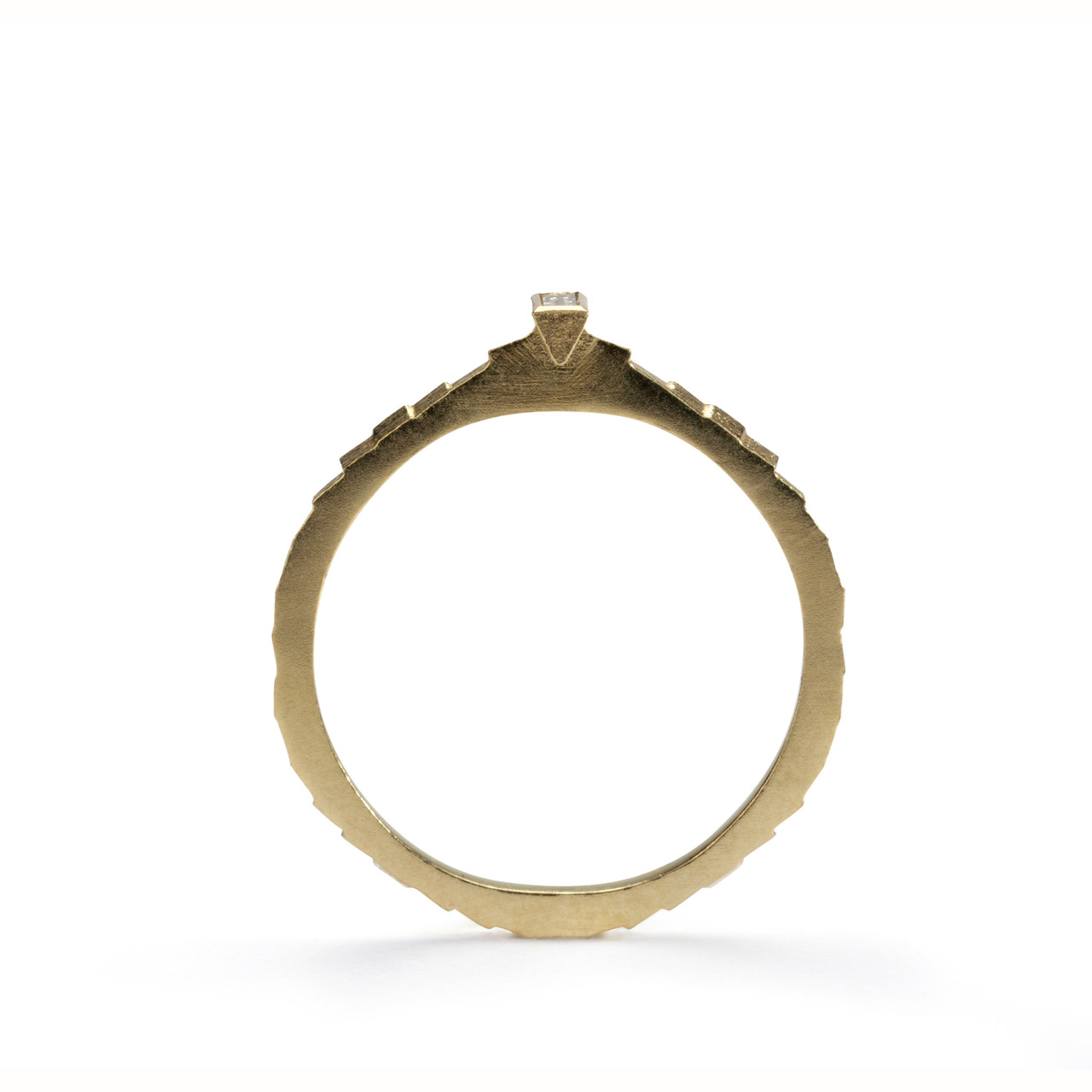 Stratus Band With Baguette Cut Diamond In 18ct Yellow Gold, Jo Hayes Ward, Tomfoolery