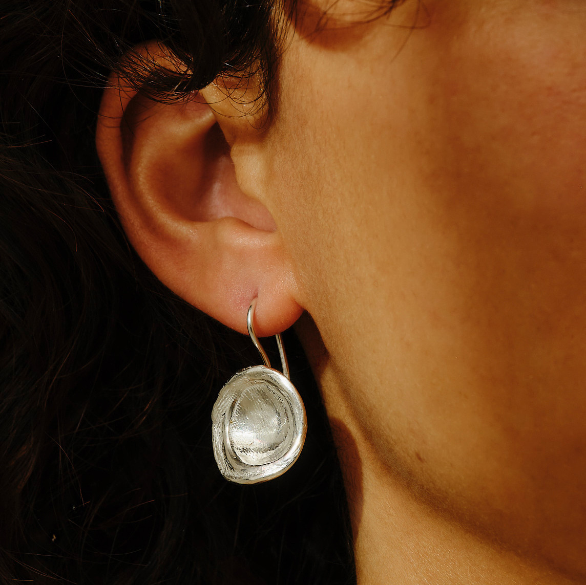 Tomfoolery, Silver Roma Hook Earrings, Karen Hallam