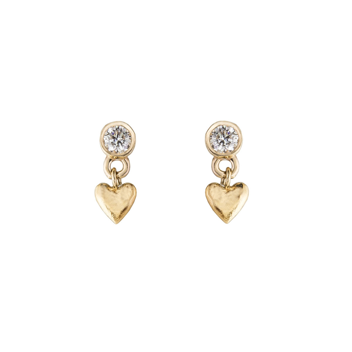 Diamond Baby Heart Earrings - Tomfoolery London