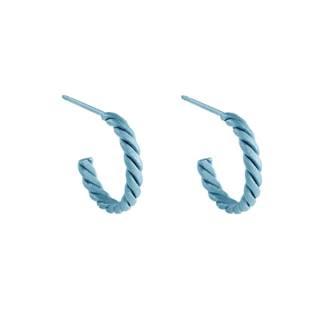 titinium 10mm Twisted Titanium Hoop Earrings