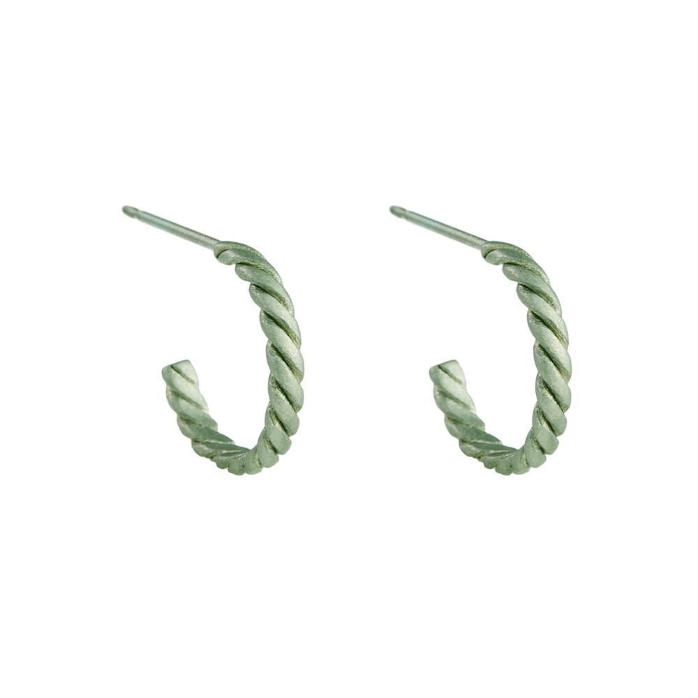 titinium 10mm Twisted Titanium Hoop Earrings