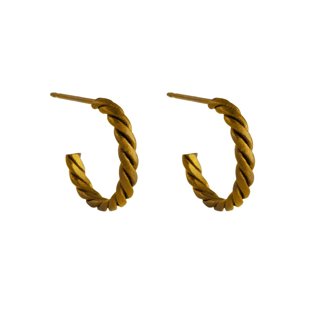 titinium 10mm Twisted Titanium Hoop Earrings