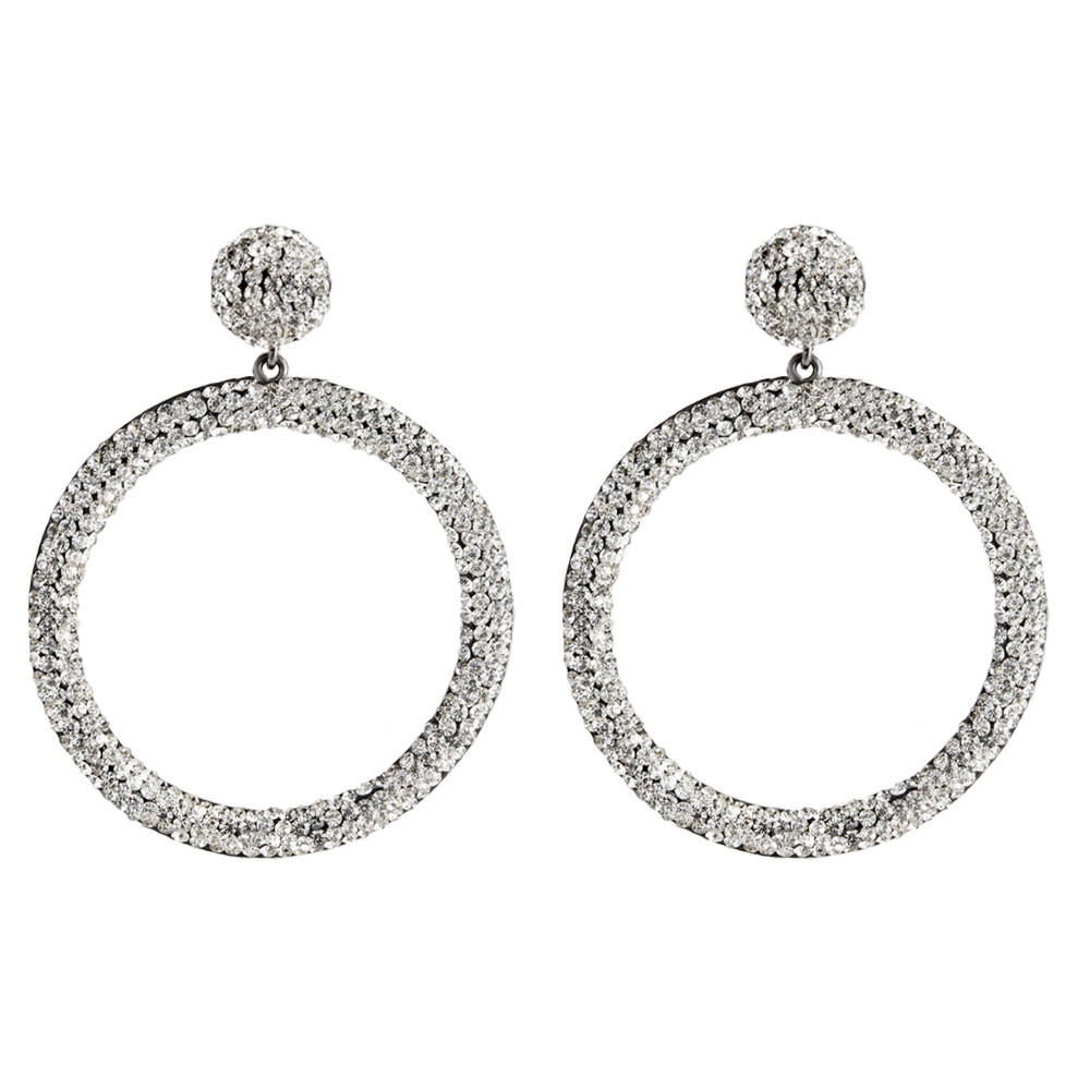 tomfoolery Circular Drop Crystal Earrings