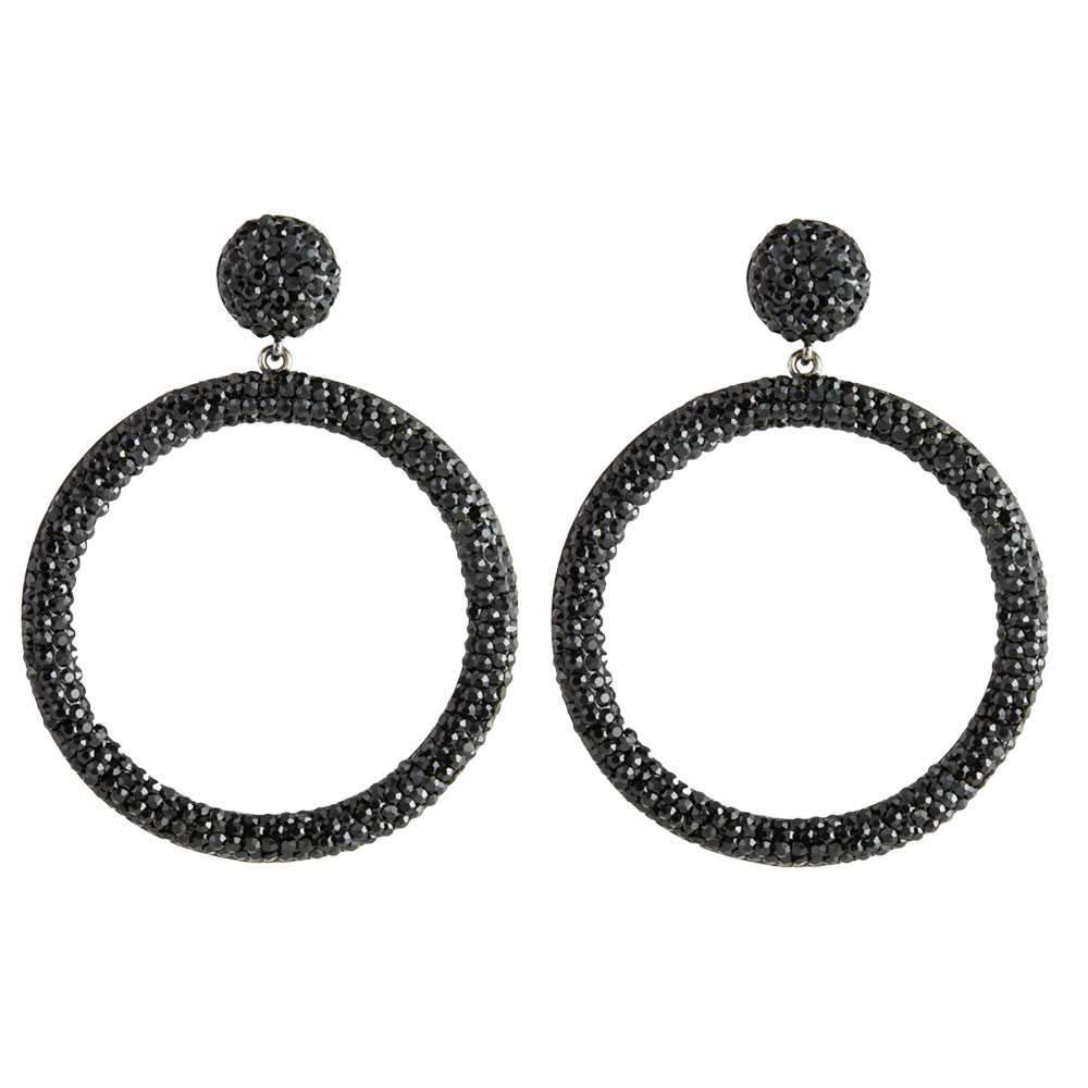 tomfoolery Circular Drop Crystal Earrings